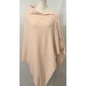 Talbots Size M / L Pure Cashmere Light Pink Blush Poncho Topper Sweater Top